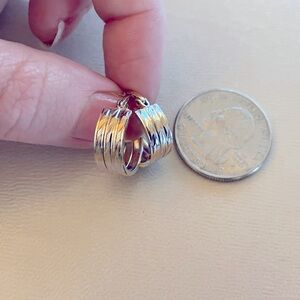 Gold and Silver Toned Mixed Metal Thick Huggie Hoop Earrings